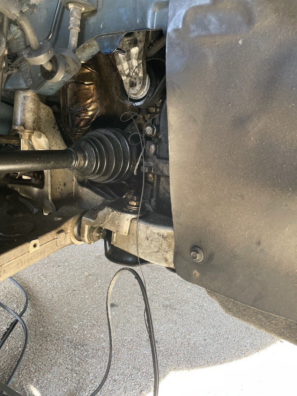 Undercarriage repair job in progress