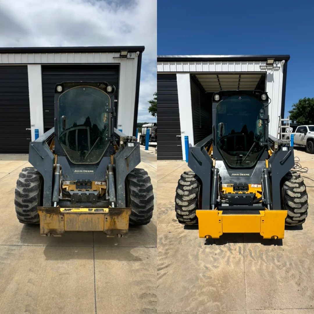 Skid steer before and after detailing