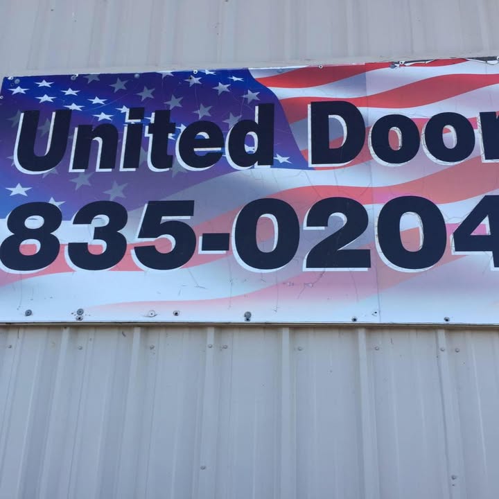United Door shop banner on the building